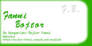 fanni bojtor business card